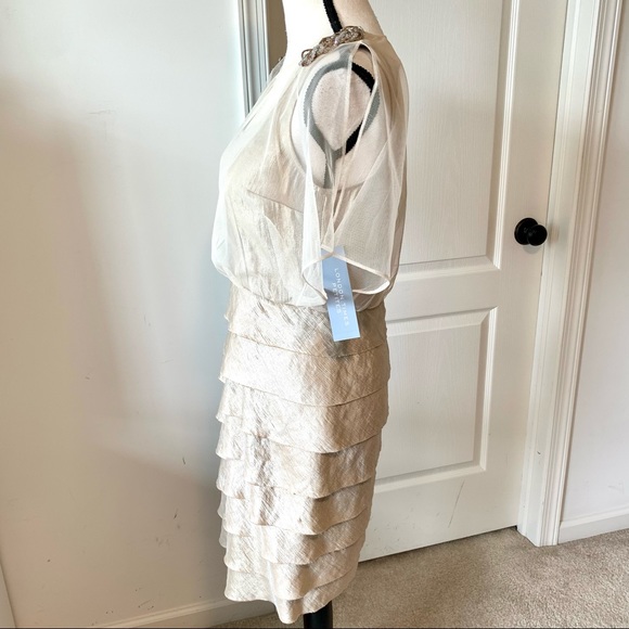 NWT LONDON TIMES Petite Layered Ruffle Dress—SZ 8P - Picture 5 of 16